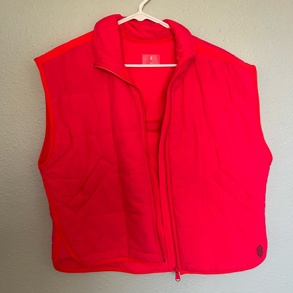 Free people movement Bright Red Quilted Vest